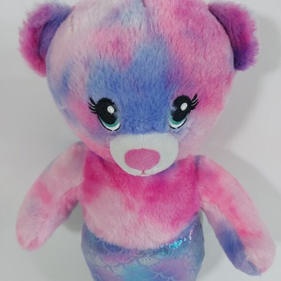 Build a Bear Magical Mer-Bear Mermaid Plush 17” Pink Purple BAB‎ Stuffed Animal - Picture 2 of 6
